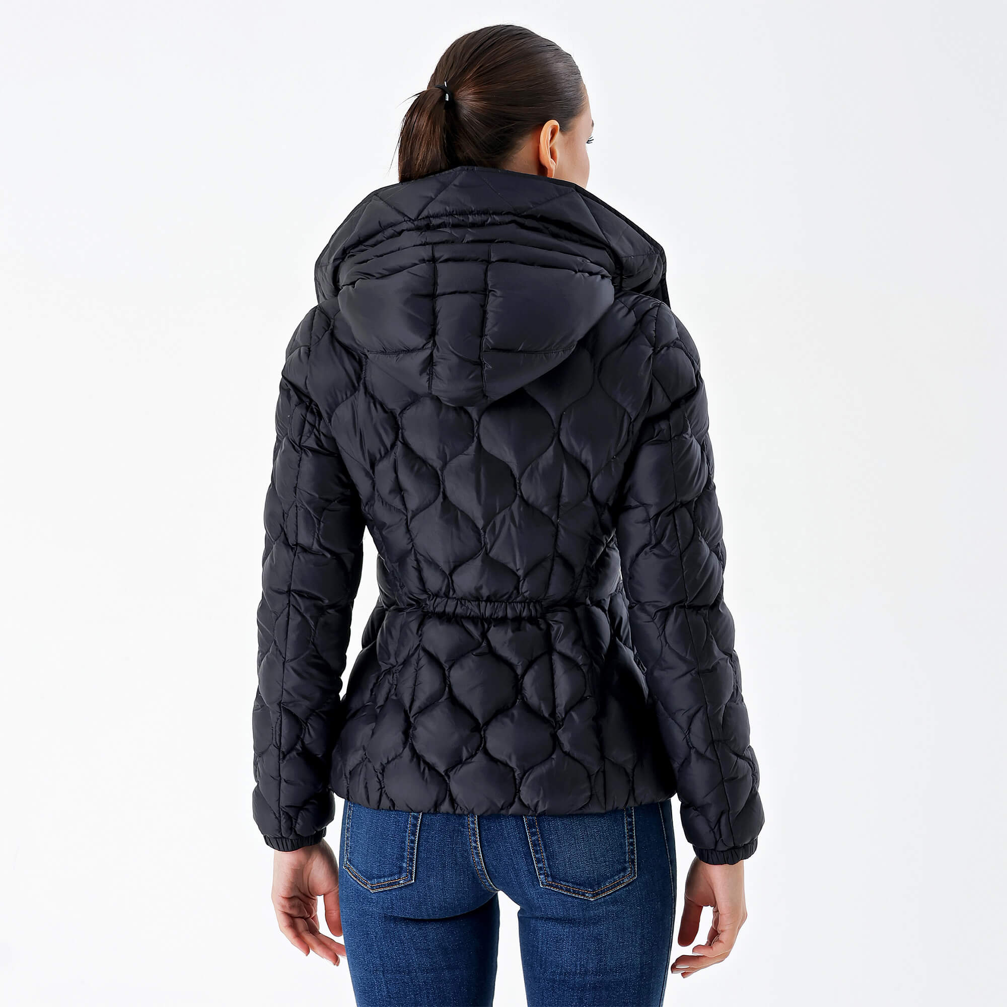 Moncler-Black Quilted Puffer Hoodied Coat